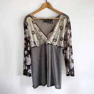 New York & Company purple mesh blouse, size XL